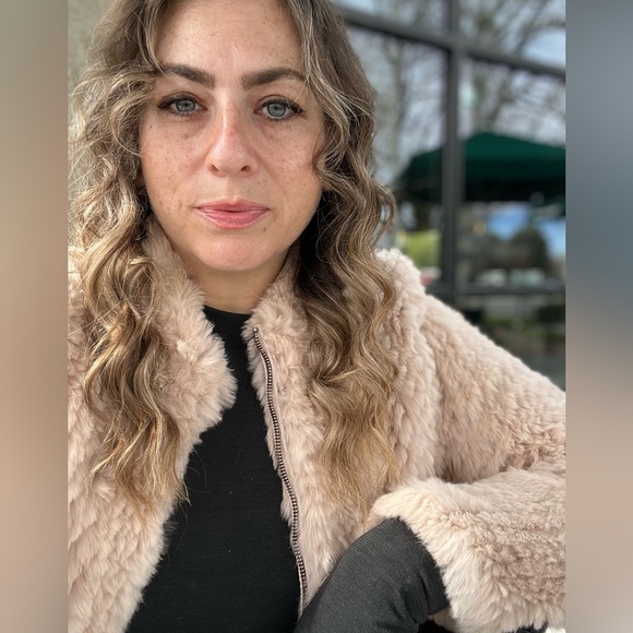 Love Token Blush Pink Rabbit Fur Jacket - Picture 3 of 8